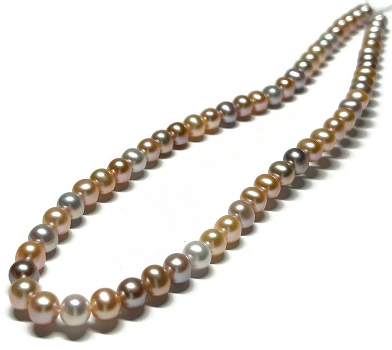 Top Quality Luster 6.5 - 7mm Round Multi Color Edison Pearl 16" Strand