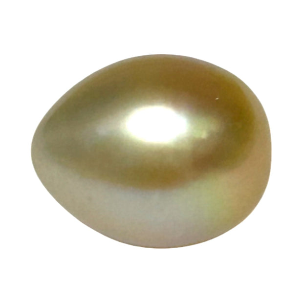 Teardrop 12,7 x 15.6mm 18.3 Carat Gold Philippines South Sea Pearl