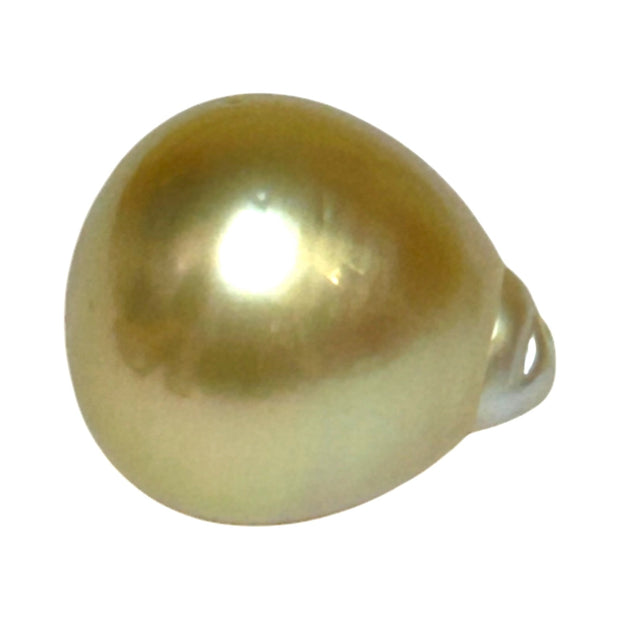 Teardrop 12.2 x 13.8mm 14.6 Carat Gold Philippines South Sea Pearl