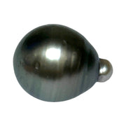 Radiant 13.2 x 16.7mm Tahitian South Sea Peacock Gray Green Pearl