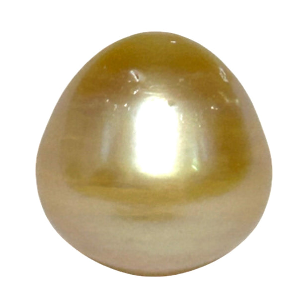 Oval Drop 16.1 x 16.4mm 29.2 Carats Rich Gold South Sea Pearl Loose