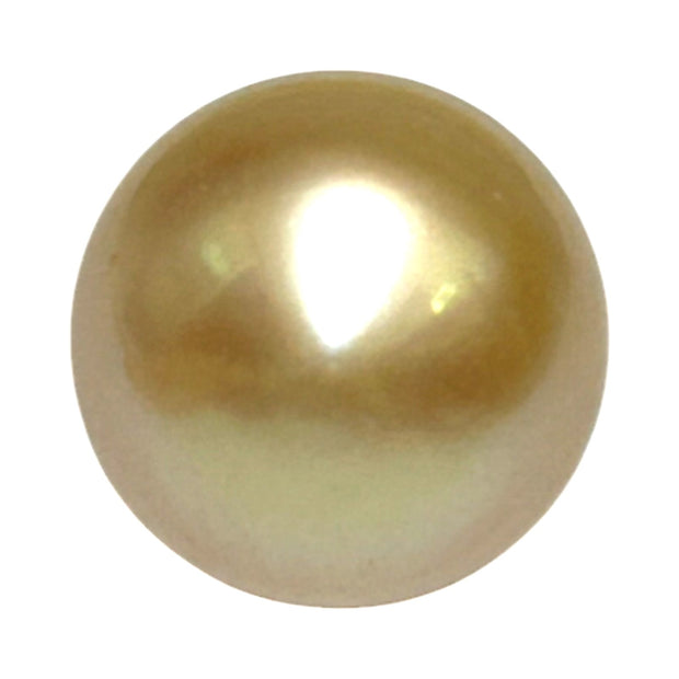 Oval Drop 16.1 x 16.4mm 29.2 Carats Rich Gold South Sea Pearl Loose