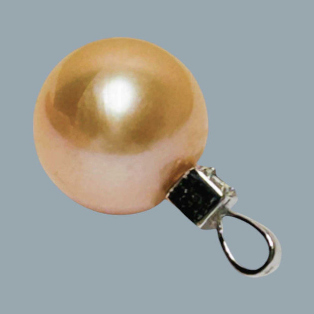 Charming 12mm Edison Peach Pink Round Cultured Pearl Pendant