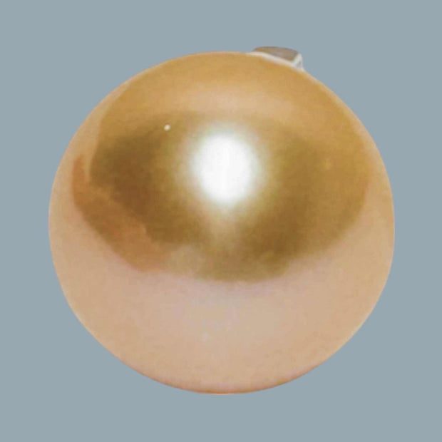 Charming 12mm Edison Peach Pink Round Cultured Pearl Pendant