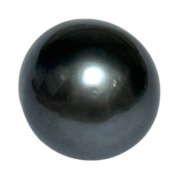 Oval 13.7 x 16.6mm Tahitian South Sea Peacock Gray Green Pearl Loose