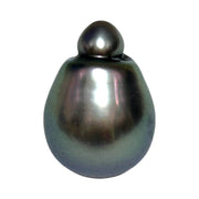 Lustrous 15.8 Carats 12.2 x 17.4mm Tahitian Peacock Gray Green Pearl