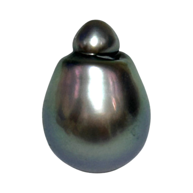 Lustrous 15.8 Carats 12.2 x 17.4mm Tahitian Peacock Gray Green Pearl