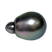 Lustrous 15.8 Carats 12.2 x 17.4mm Tahitian Peacock Gray Green Pearl