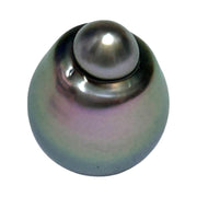 Lustrous 15.8 Carats 12.2 x 17.4mm Tahitian Peacock Gray Green Pearl