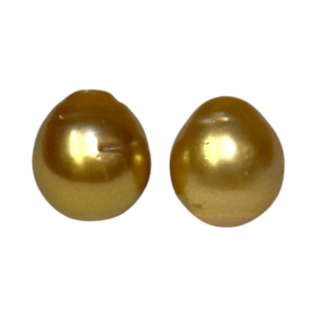 Silky A Pair 11.8 x 13mm Deep Gold Philippines South Sea Loose Pearl