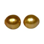 Silky A Pair 11.8 x 13mm Deep Gold Philippines South Sea Loose Pearl