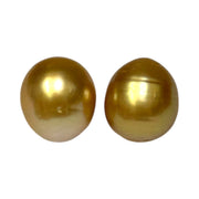 A Pair 11.3 x 12.5mm Deep Gold Philippines South Sea Looses Pearl