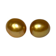 A Pair 11.3 x 12.5mm Deep Gold Philippines South Sea Looses Pearl