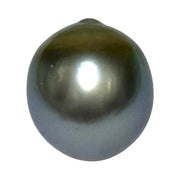 Oval 12.4 x 13.9mm Tahitian Natural Peacock Gray Green Loose Pearl