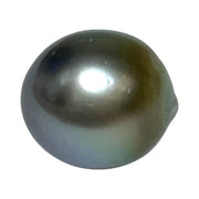 Oval 12.4 x 13.9mm Tahitian Natural Peacock Gray Green Loose Pearl