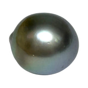 Oval 12.4 x 13.9mm Tahitian Natural Peacock Gray Green Loose Pearl