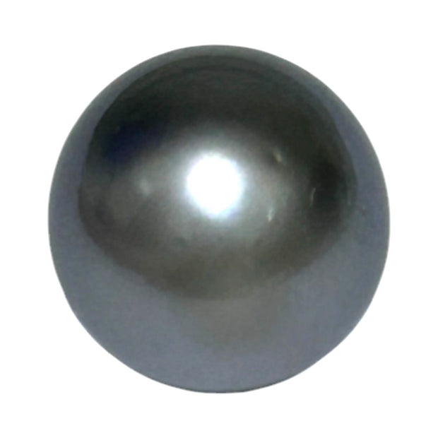 Oval 12.4 x 13.9mm Tahitian Natural Peacock Gray Green Loose Pearl