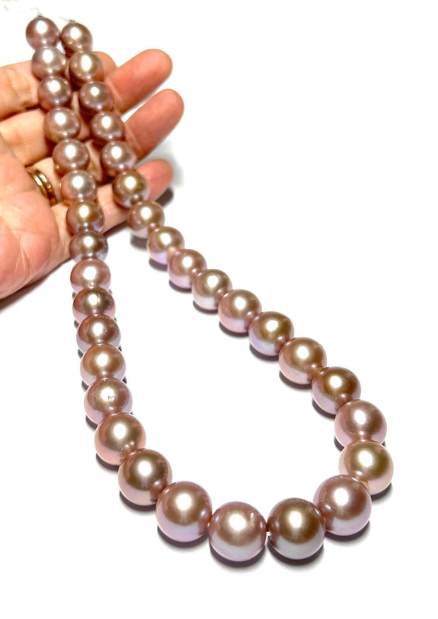 5A 12 - 13mm 35 pcs Edison Purple Lavender Round Pearl 16" StrandFabulous 5A Quality Round 12 - 13mm 35 pcs Edison Natural Purple Lavender Beautiful Colors Cultured Pearl 16" Strand - For Making 18" Necklace / Best Gift For HerPEANecklacesFine JewelryThe Fine Pearls Jewelry5A 12 - 13mm 35 pcs Edison Purple Lavender Round Pearl 16" Strand