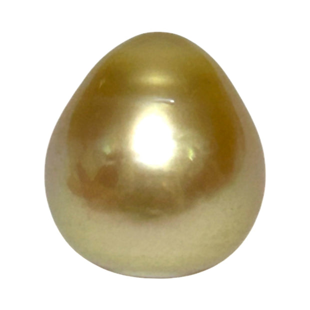 Enormous 14.7 x 16.3mm 25.6 Carat Lush Gold South Sea Pearl