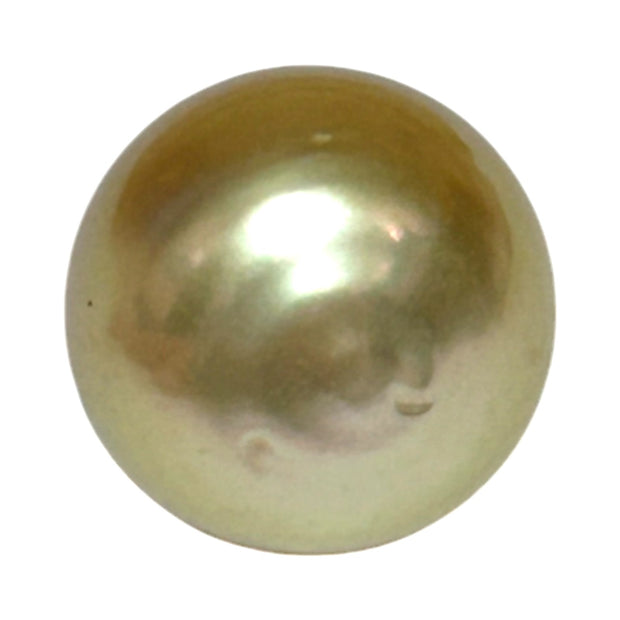 Enormous 14.7 x 16.3mm 25.6 Carat Lush Gold South Sea Pearl