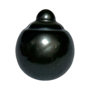 Delicate 14.1 x 17mm Tahitian South Sea Peacock Black Loose Pearl