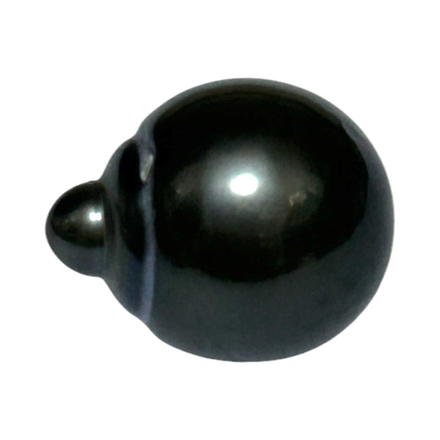 Delicate 14.1 x 17mm Tahitian South Sea Peacock Black Loose Pearl