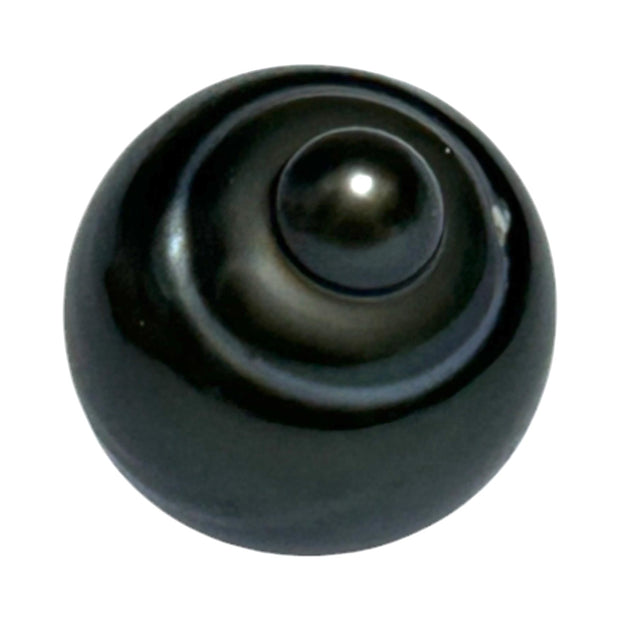 Delicate 14.1 x 17mm Tahitian South Sea Peacock Black Loose Pearl