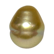 Oval Drop 14.5 x 17.5mm 26.4 Carats Deep Gold South Sea Loose Pearl