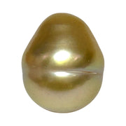 Oval Drop 14.5 x 17.5mm 26.4 Carats Deep Gold South Sea Loose Pearl