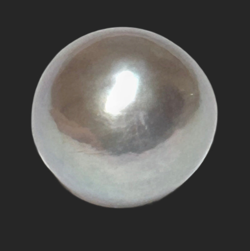 Oval Round 13 x 13.7mm 16.8 Carats Keshi Lavender Gray Pearl Loose