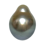 Glorious 14.6 Carat 12 x 15.7mm Tahitian Peacock Grey Green Drop Pearl