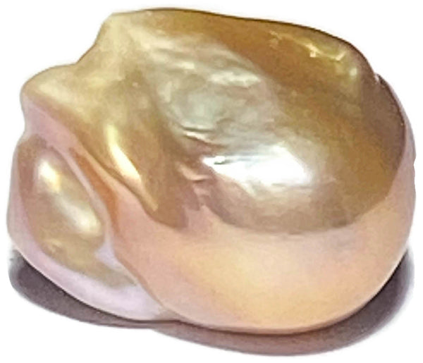 Un-Drilled 15.5 x 13.4 x 20.4mm Kesh Lavender Pink Gold Loose Pearl