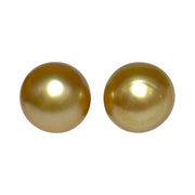 Huge A Pair 13.2 x 16mm 36.2 Carats Deep Gold South Sea Loose Pearl