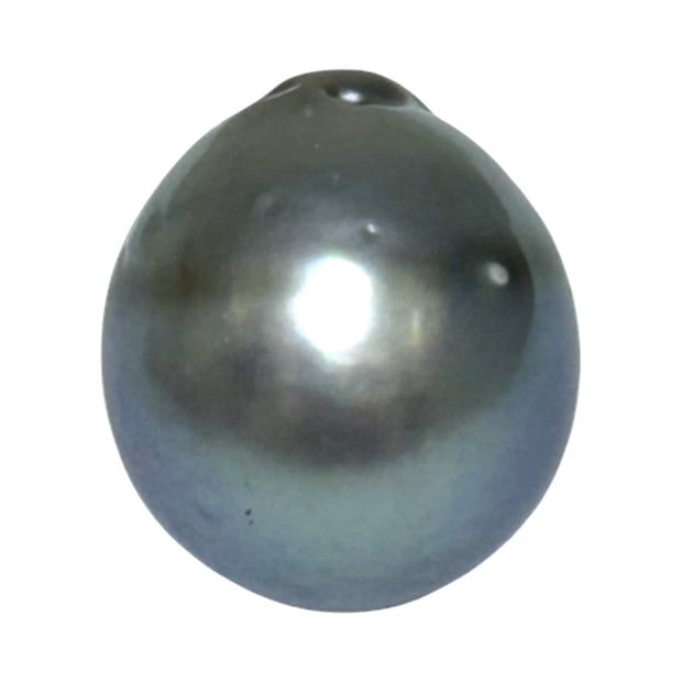 Captivating 13 x 14.7mm Tahitian Natural Peacock Gray Green Pearl