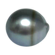 Captivating 13 x 14.7mm Tahitian Natural Peacock Gray Green Pearl