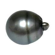 Enchanting 14.6 x 16.6mm 24.7 Carat Tahitian Peacock Grey Green Pearl