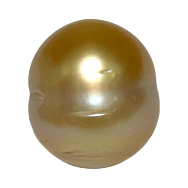 Enormous 13.6 x 15.4mm 22.3 cts Gold Baroque Philippines Sea Pearl