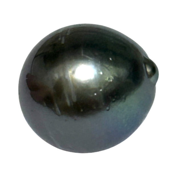 Huge 20.5 Carat 13.9 x 15.4mm Tahitian Peacock Black Green Pearl Loose