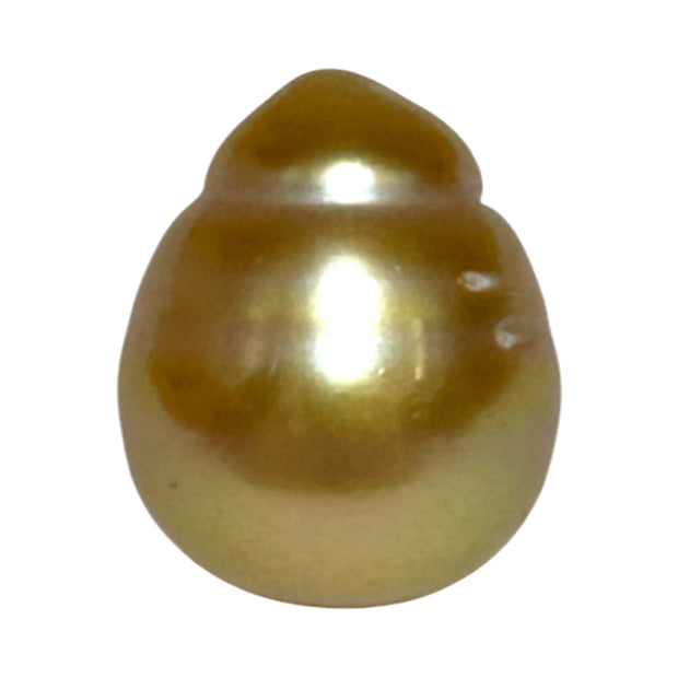 Lustrous Oval 12.8 x 15.2mm Deep Gold Philippines South Sea Pearl