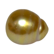 Lustrous Oval 12.8 x 15.2mm Deep Gold Philippines South Sea Pearl