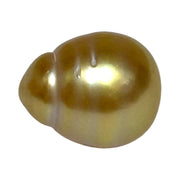 Lustrous Oval 12.8 x 15.2mm Deep Gold Philippines South Sea Pearl