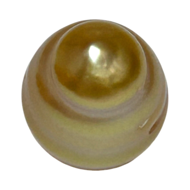 Lustrous Oval 12.8 x 15.2mm Deep Gold Philippines South Sea Pearl