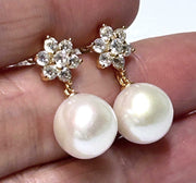 5A Quality 10.5mm Natural White Round Edison Pearl Dangle EarringsAdorable 10 - 10.5mm Edison Natural White Round Cultured Excellent High Luster Pearl Dangle Earrings / Handmade Earrings Best For GiftPEARL INFORMATIONPearl Type: GeOther Pearl EarringsFine JewelryThe Fine Pearls Jewelry5mm Natural White Round Edison Pearl Dangle Earrings