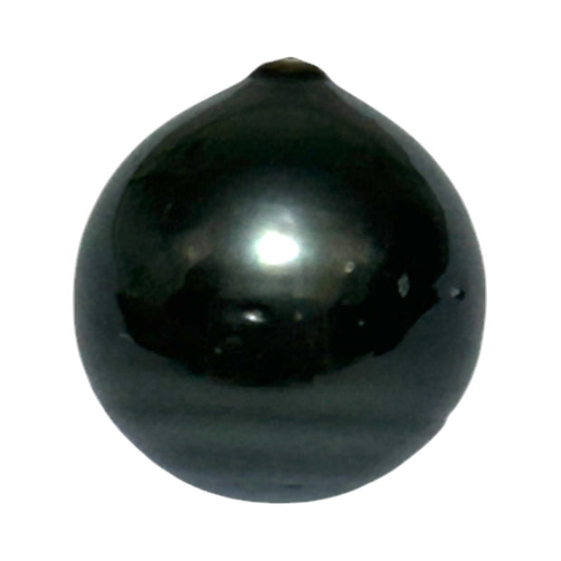 Premier 13.3 x 14.2mm Tahitian South Sea Peacock Black Oval Loose Pearl