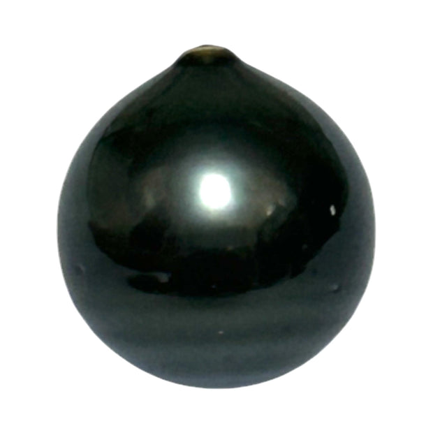 Premier 13.3 x 14.2mm Tahitian South Sea Peacock Black Oval Loose Pearl