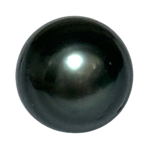 Premier 13.3 x 14.2mm Tahitian South Sea Peacock Black Oval Loose Pearl