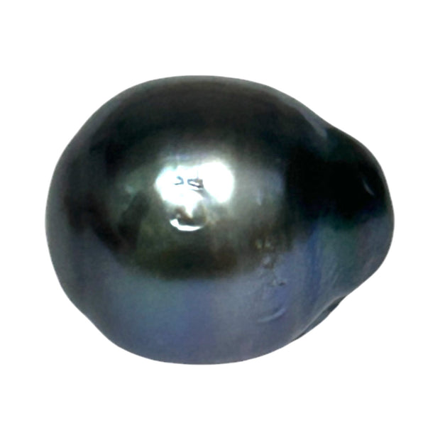 Giant 13.4 x 15.7mm 20 Carats Tahitian Peacock Black Blue Loose Pearl