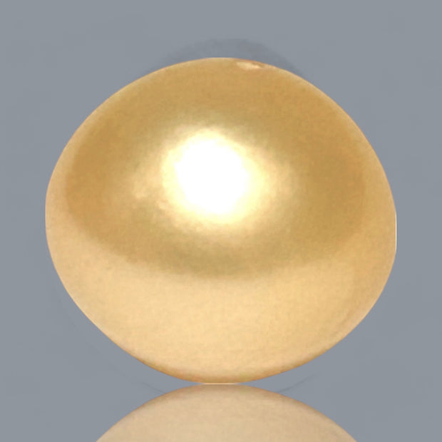 Oval Round 15.3 x 14.1mm Natural Gold Australian South Sea Pearl