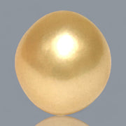 Oval Round 15.3 x 14.1mm Natural Gold Australian South Sea Pearl