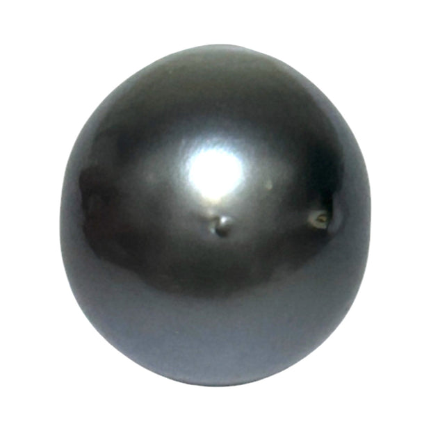 Egg Round 29 Carat 15.4 x 17mm Tahitian Sea Peacock Gray Blue Pearl